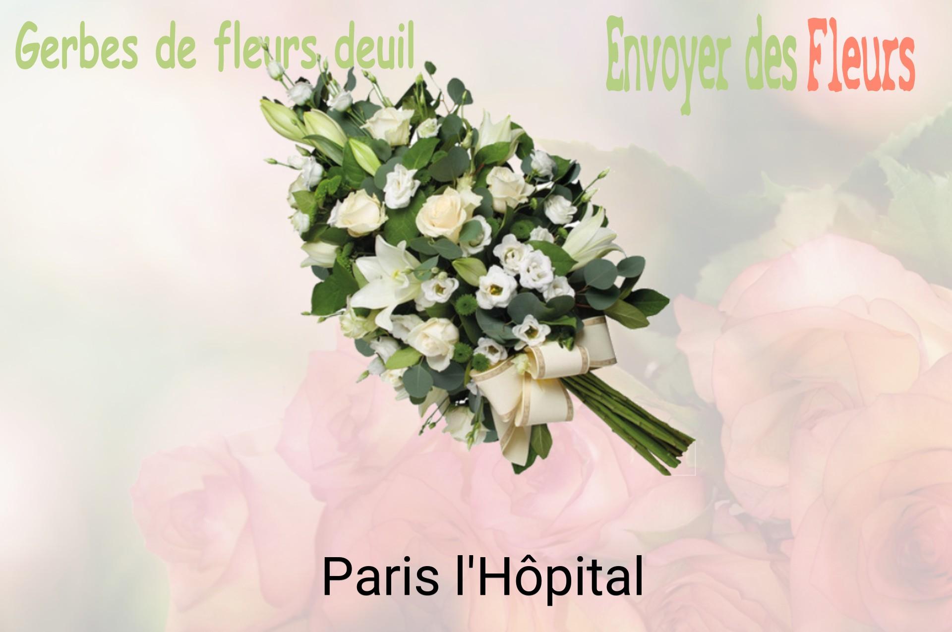 Gerbe de fleurs de deuil livrée à Paris-l'Hôpital